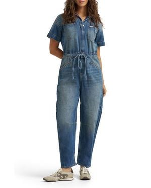 Lee Jeans Denim Barrel Leg Union-All Jumpsuit - Blue