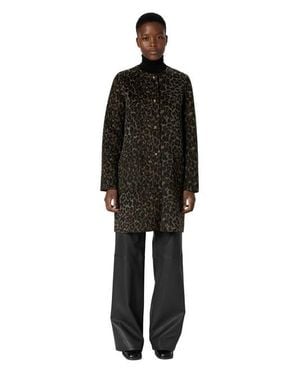 Gerard Darel Matilda Collarless Reversible Coat - Black