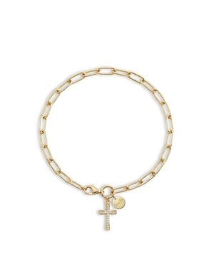 Emma Rae Cross Charm Chain Bracelet - Metallic