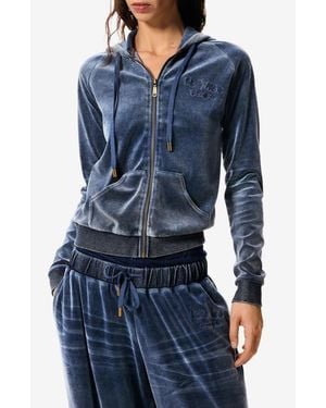 Desigual X Masha Popova Velour Zip Hoodie - Blue