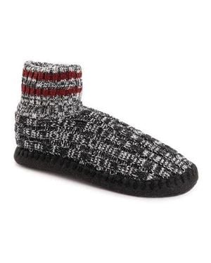 Muk Luks Cuff Bootie Slipper - Black