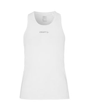 C.r.a.f.t Essence Perforated Jersey Racerback Tank - White