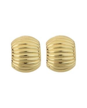 Panacea Grooved Domed Earrings - Yellow