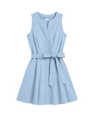 Cartolina Nantucket Hadley Cotton Poplin Romper - Blue