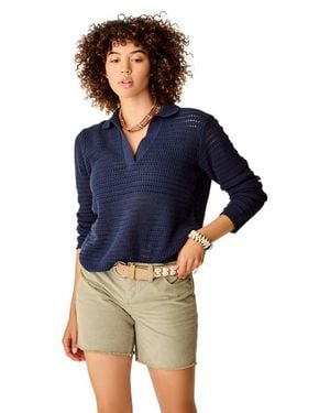 Carve Designs Morgan Polo Sweater - Blue