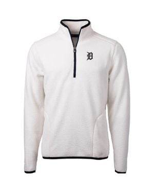 Cutter & Buck Detroit Tigers Cascade Eco Sherpa Fleece Quarter-Zip Pullover Jacket - Gray