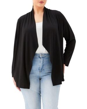 Karen Kane Open Front Travel Jersey Cardigan - Black