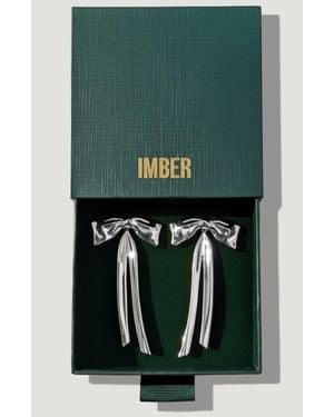 IMBER Bow Statement Drop Earrings - Metallic