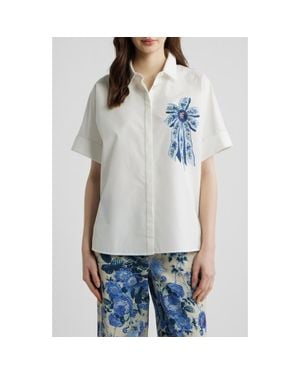 Kobi Halperin Bonnie Short Sleeve Button-Up Shirt - Blue