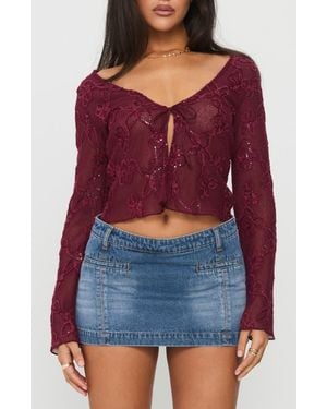 Princess Polly Darbi Denim Miniskort - Purple