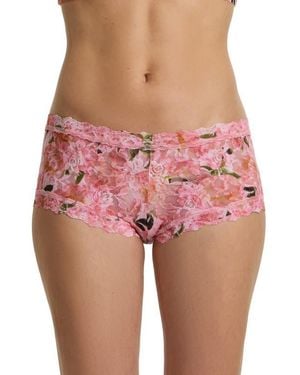 Hanky Panky Print Boyshorts - Pink