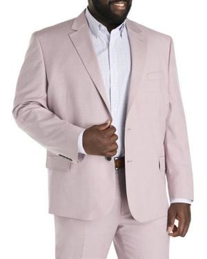 Oak Hill by DXL Big & Tall Jacket-Relaxer Textured Suit Jacket - Pink