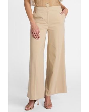 Santorelli Thea Cropped Wide Leg Pants - Natural