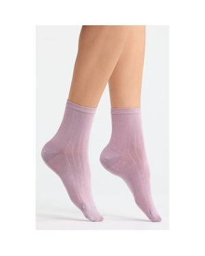 Nordstrom Wide Rib Ankle Socks - Purple