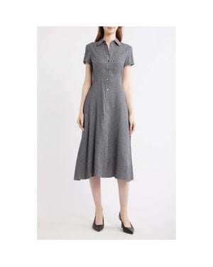 Theory Stretch Linen Blend Shirtdress - Gray