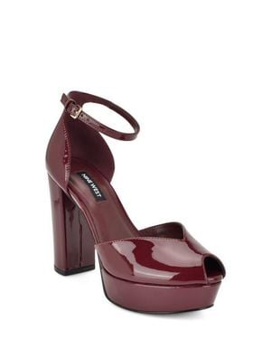 Nine West Keela Platform Ankle Strap Pump - Purple