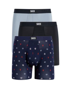 Saxx Underwear Co. Assorted 3-Pack Vibe Xtra Super Soft Boxer Briefs - Blue