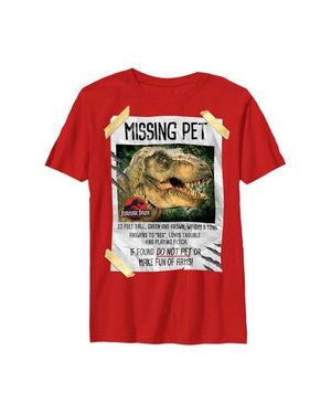 Jurassic Park Boy's T. Rex Missing Pet Graphic Tee - Red