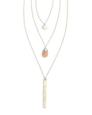 Fair Anita Triple Strand Multi-Way Pendant Necklace - White