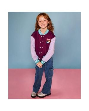 Lands' End Girls Varsity Bomber Jacket - Pink