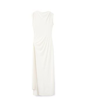 Mango Open Back Lace Maxi Dress - White