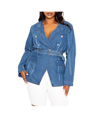 Buxom Couture Double Breasted Jacket - Blue
