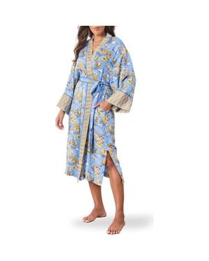 Printfresh Satin Robe - Blue