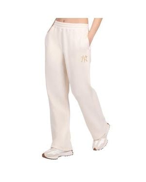 Starter New York Yankees Pastel High Waisted Fleece Pants - Natural