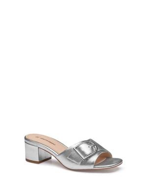 Johnston & Murphy Edith Buckle Slide Sandal - White