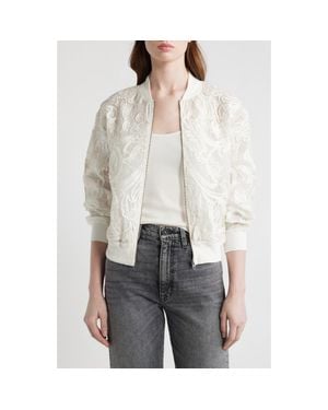 AllSaints Jade Embroidered Bomber Jacket - White