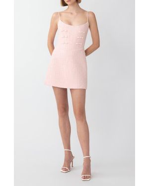 SAU LEE Andi Metallic Tweed Cocktail Minidress - Pink