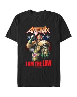 Anthrax Dredd I Am The Law Graphic T-Shirt - Black
