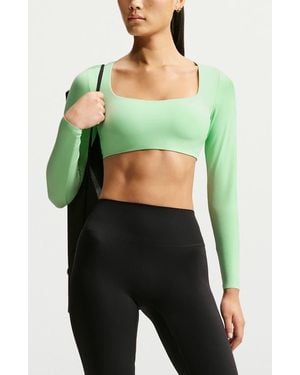Nike Zenvy Dri-Fit Long Sleeve Sports Bra - Green