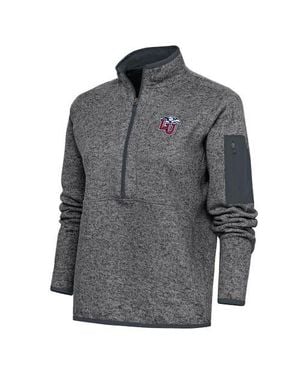Antigua Liberty Flames Fortune Half-Zip Jacket - Gray