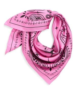 Lost Pattern Paisley Silk Bandana - Pink
