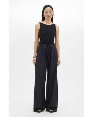 Another Tomorrow Voile Drawcord Pant - Blue
