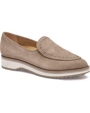 Johnston & Murphy Ulyssa Studded Platform Loafer - Gray