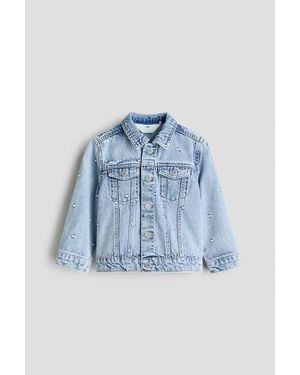 H&M Embroidered Denim Jacket - Blue