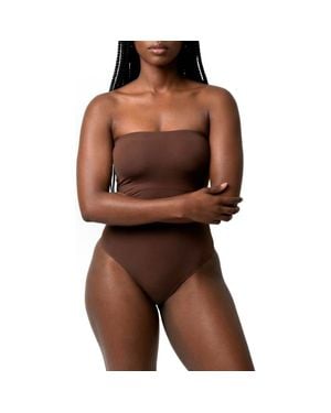 Noody Seamless Forming Strapless Bodysuit - Brown