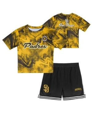 Outerstuff Toddler/ San Diego Padres Pinch Hitter Infielder T-Shirt & Shorts Set - Yellow