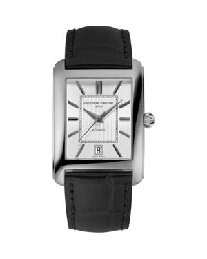 Frederique Constant Classics Carrée Leather Strap Watch, 30.4Mm X 33Mm - Black