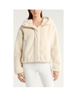 Zella Faux Fur Hooded Jacket - Gray