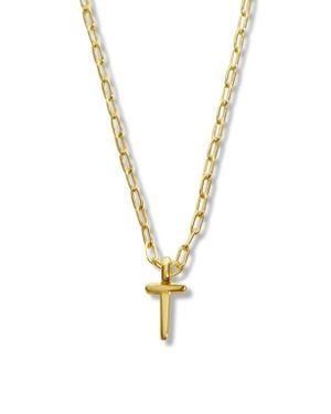 Argento Vivo Sterling Silver Initial Pendant Sterling Paper Clip Chain Necklace - Metallic