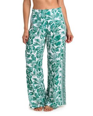 La Blanca Botanical Brocade Wide Leg Cover-Up Pants - Green