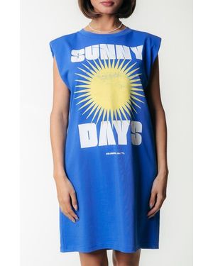 Colourful Rebel Sunny Days Padded Dress Sl - Blue