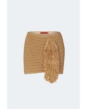 Simon Miller Pom Pom Crochet Mini Skirt - Natural