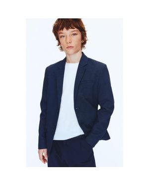H&M Linen-Blend Jacket - Blue