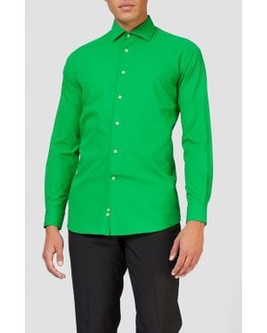 Opposuits Evergreen Solid Cotton Blend Button-Up Shirt