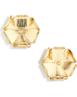 Kiara by Ki-Ele Small Lani Orchid Stud Earrings - Metallic