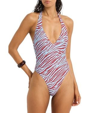 Bondeye Andrea Zebra Print One-Piece Swimsuit - Purple